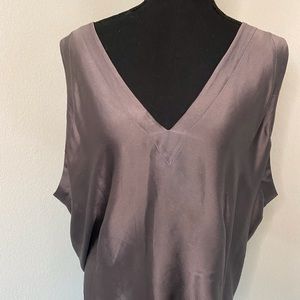 Helmet Lang shimmering sleeveless v neck dressy top
